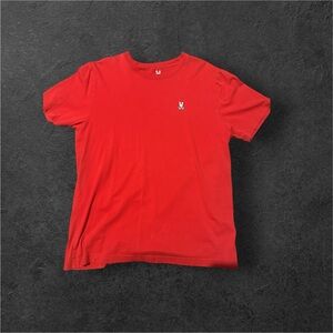 Psycho Bunny Red Short Sleeve Tee Vibrant Cotton Crew Neck